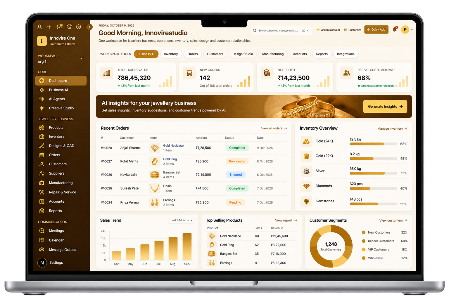 Innovire One: Goldsmith Edition — Jewellery Business Management Platform